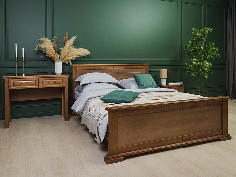Кровать с основанием Milena-М - Модель из маcсива. Изголовье украшено декоративной резкой.